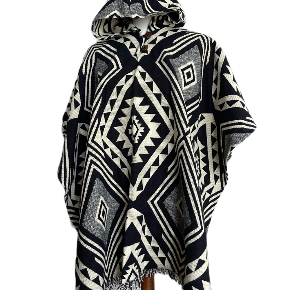 Alpaca blend Hooded Poncho Unisex